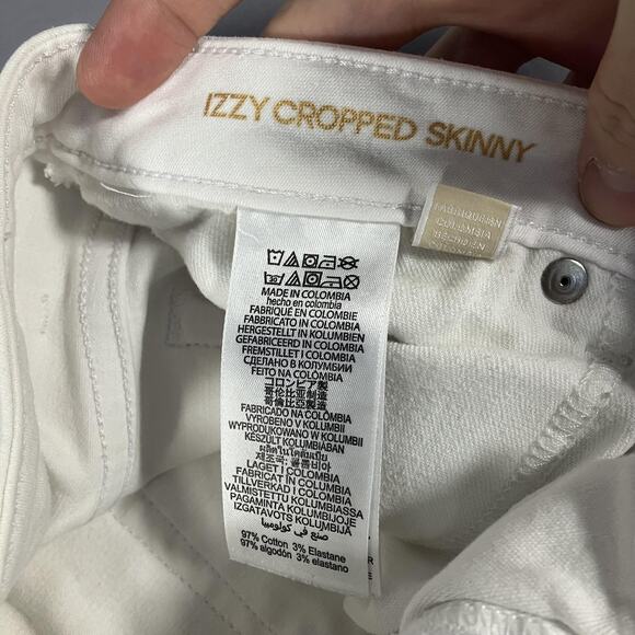 Michael Kors Izzy Cropped Skinny Jeans Womens 14 Stretch Denim Pants Stains - Picture 10 of 16